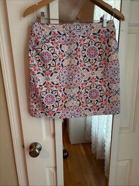 Croft and Barrow Petite Multi-Color Medallion Print Mini Skort